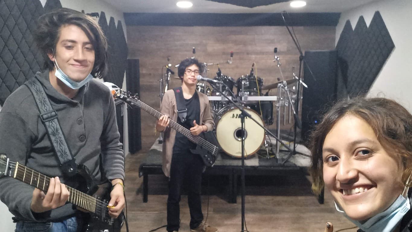 Mike, Rafa y Silvia durante un ensayo